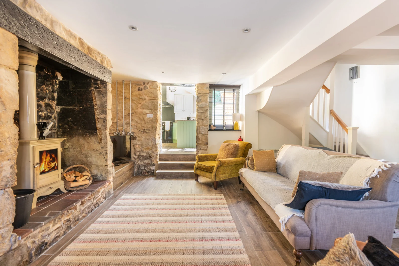 Lounge with woodburner