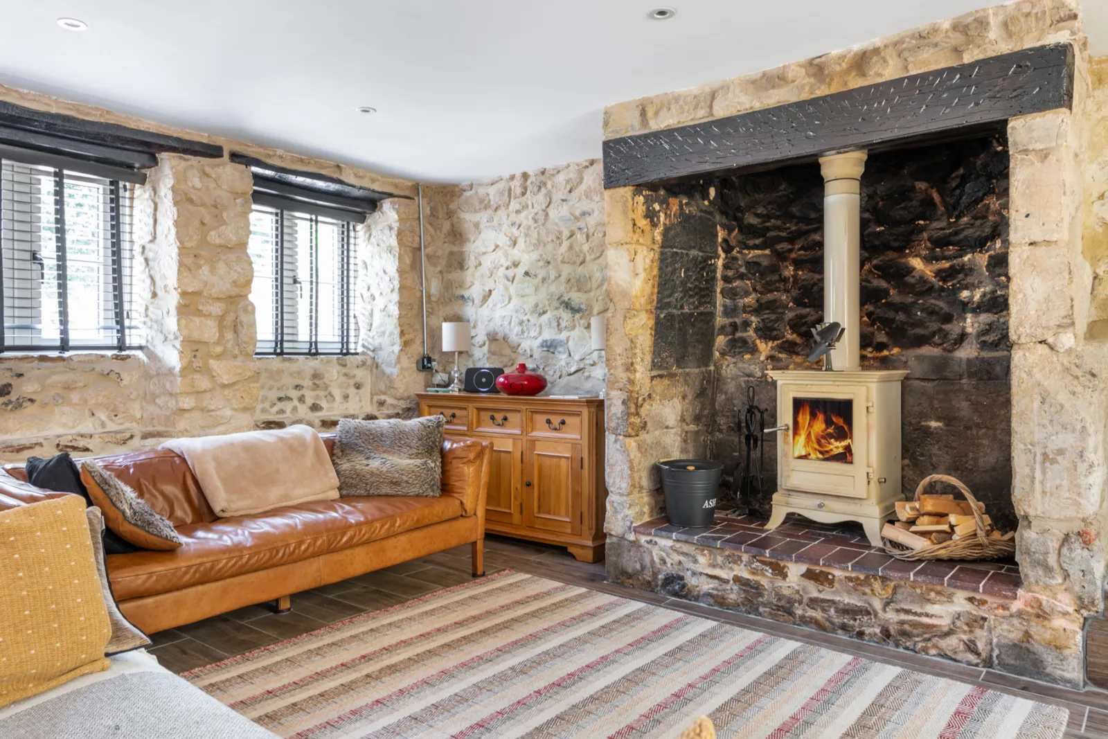 Lounge with woodburner