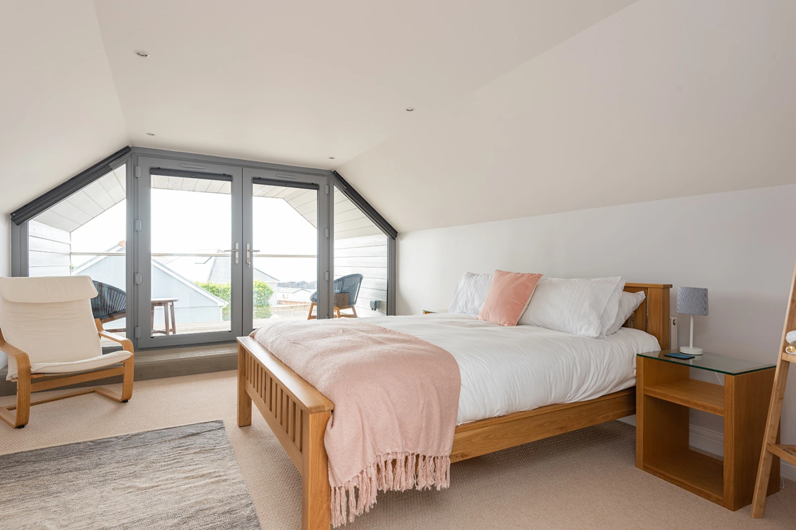 Master bedroom with balcony