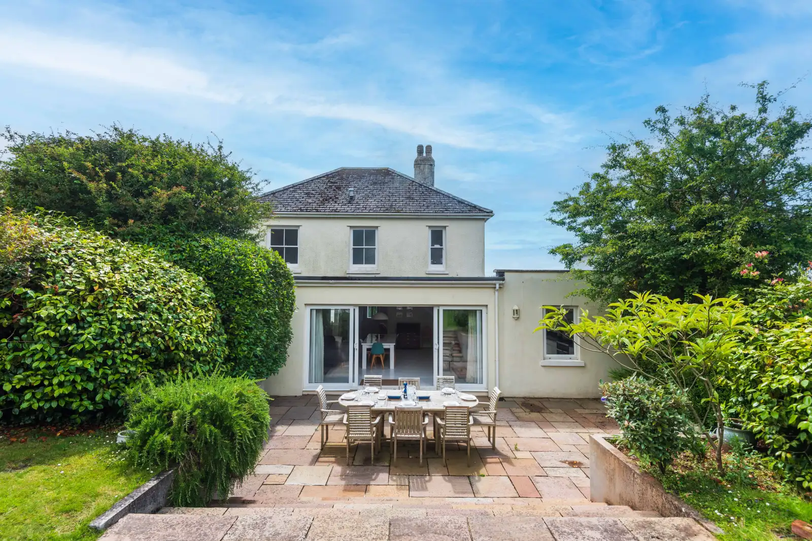 The rear patio 