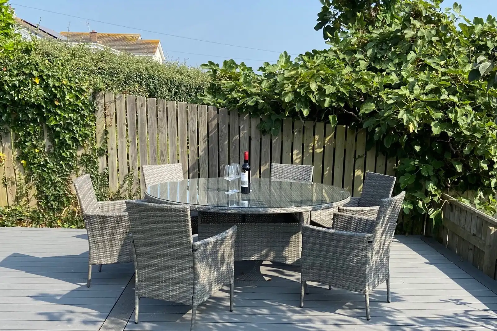 Patio outside in the garden