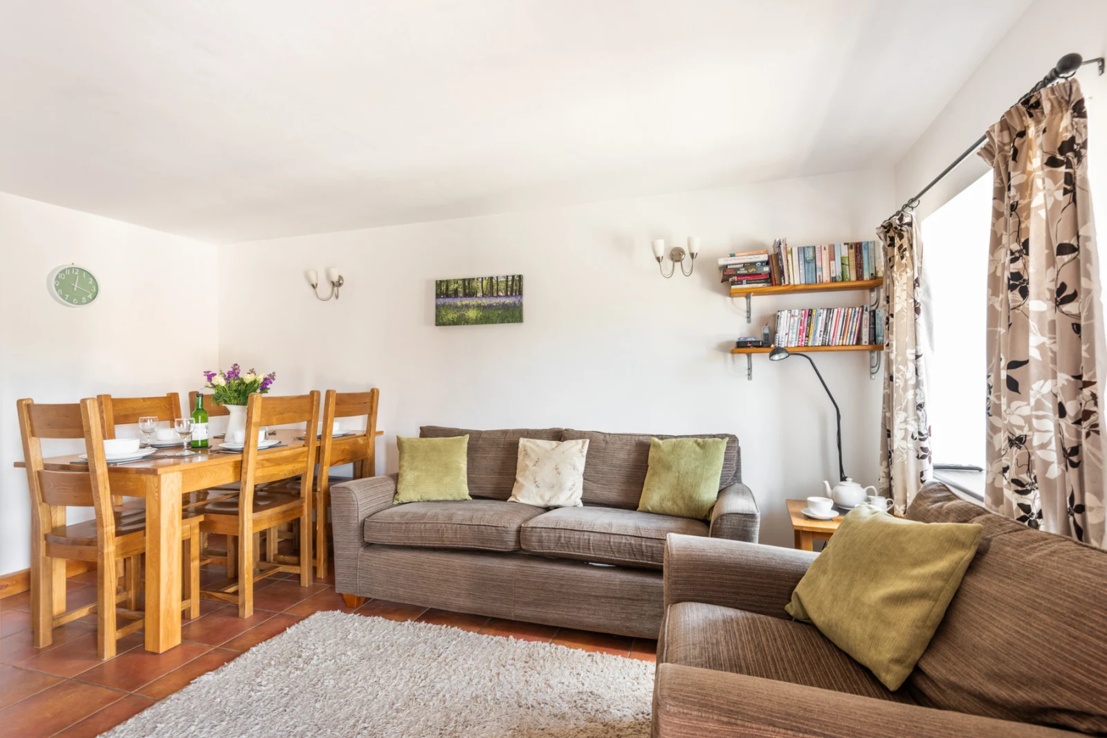 The lounge area with woodburner and TV/DVD