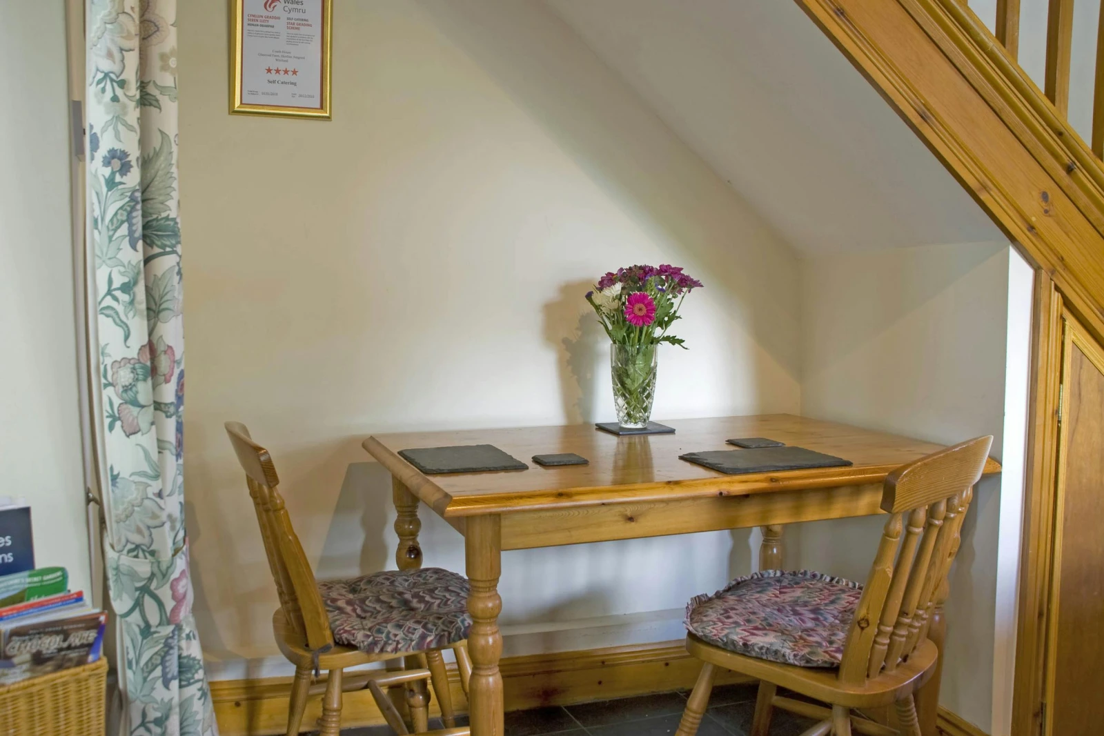 Dining table with two chairs