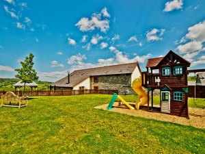 Play area in enclosed garden