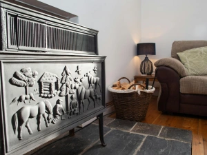 Lounge with wood burner
