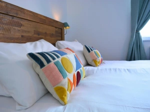 Side view of the king-size bed