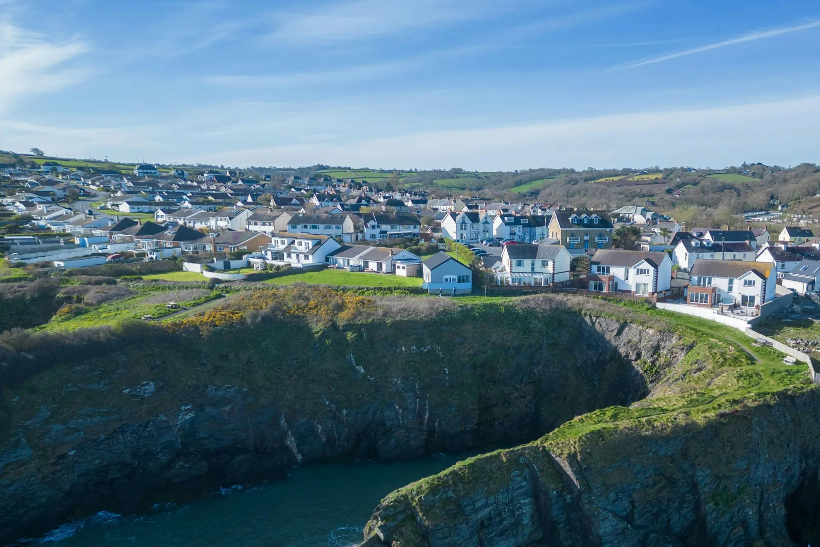 Views from the sea towards the cottage