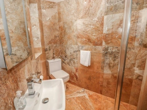Toilet and hand basin in the ground floor en suite in Harmon Vale