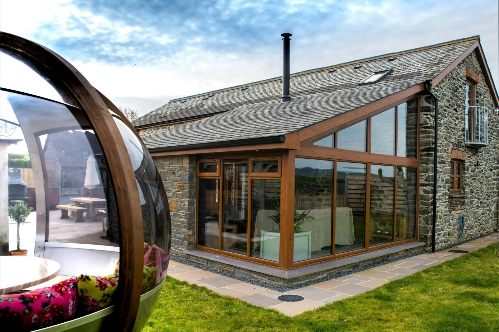 Rotating sphere in the garden