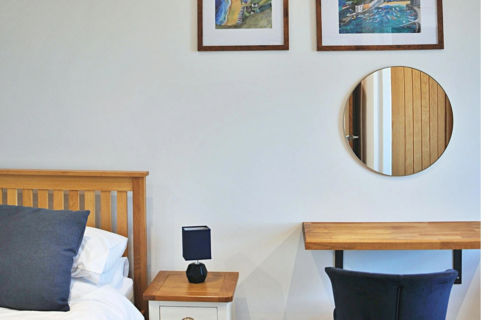 Wall mounted dressing table and mirror