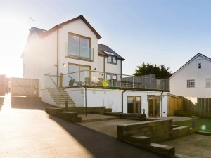 The outside of Pentraeth with tiered garden