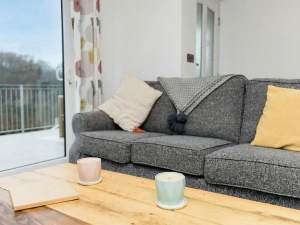 Sitting room with patio doors leading to terrace