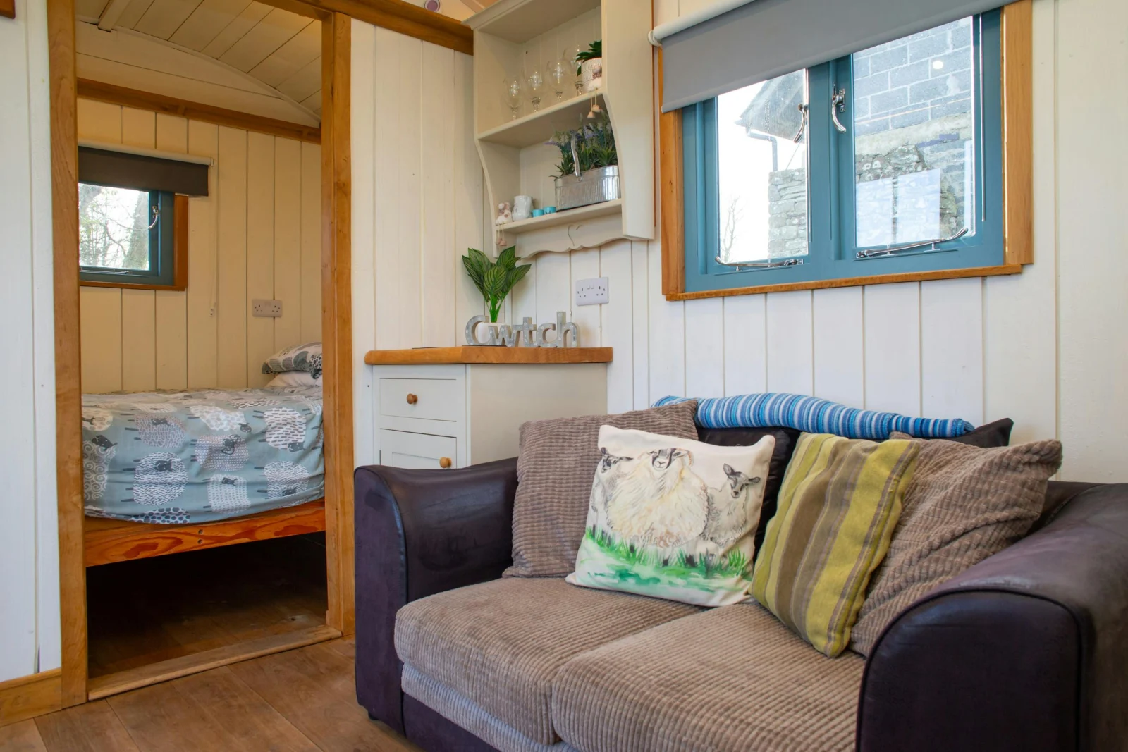 Two seat sofa and storage drawers