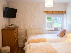 Wall mounted TV. Chest of drawers