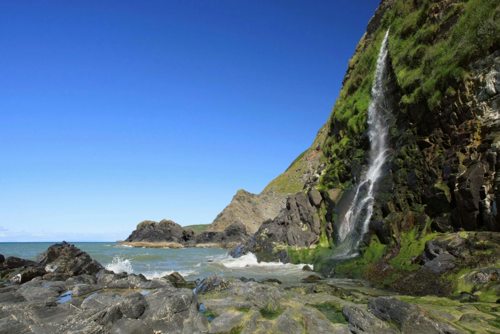 View of Tresaith waterfall