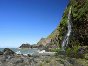 View of Tresaith waterfall